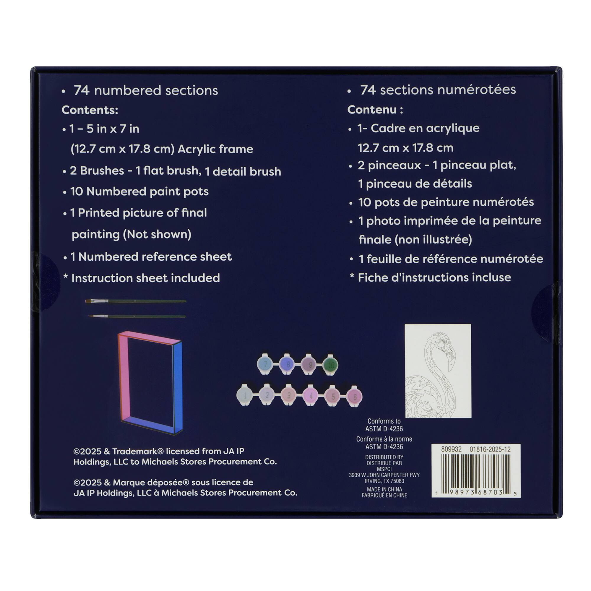 Jonathan Adler x Michaels 5" x 7" Flamingo Paint-By-Number Acrylic Surface Kit